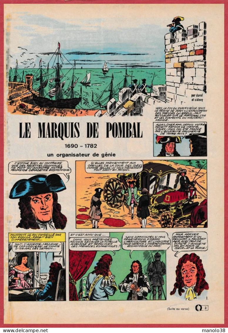 Le Marquis De Pombal. Portugal. Homme Politique Portugais. Bande Dessinée. BD. Histoire Vraie & Complète. 1966 - Historische Documenten