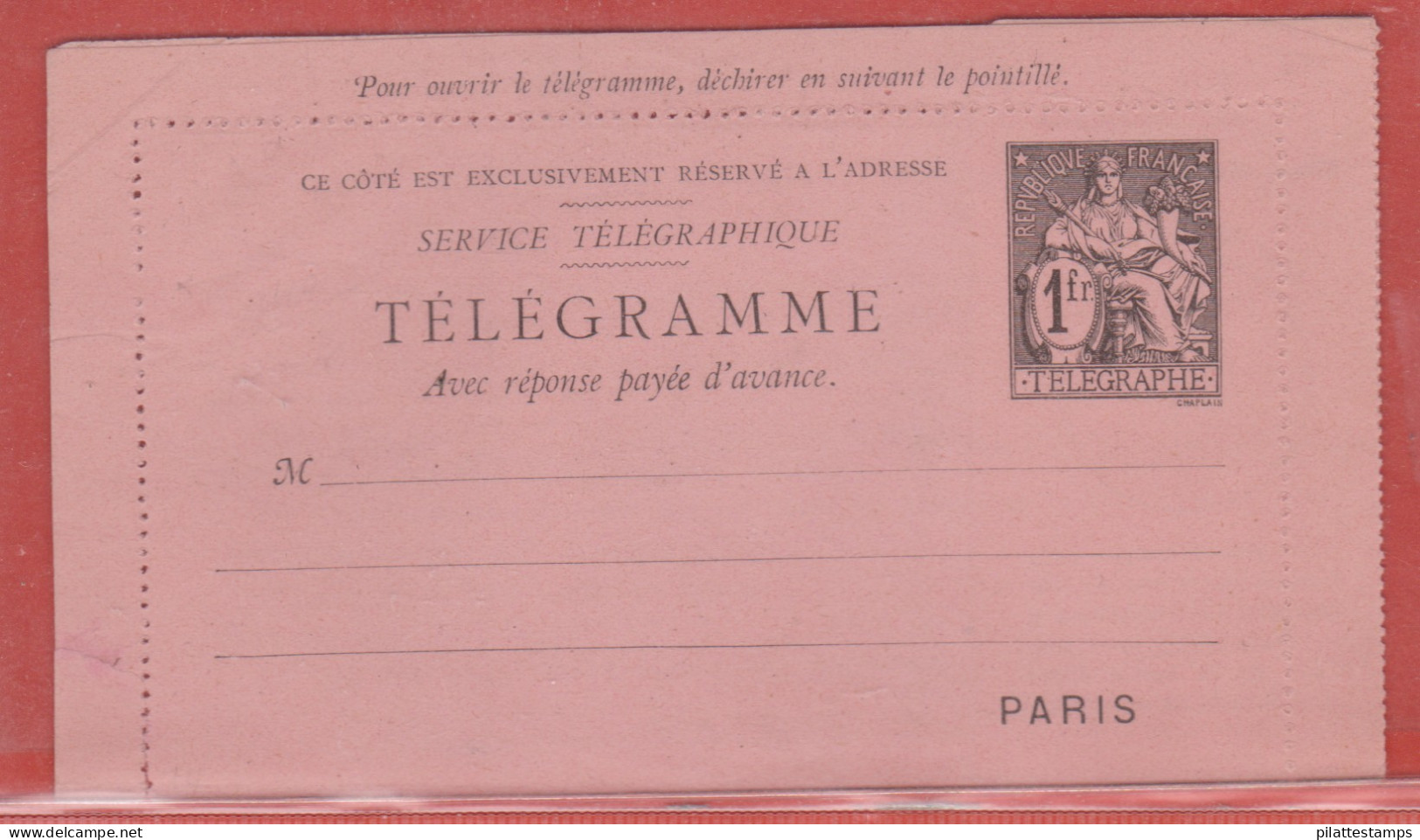 France Entier Postal 2547 CLPPRP Type Chaplain - Altri & Non Classificati