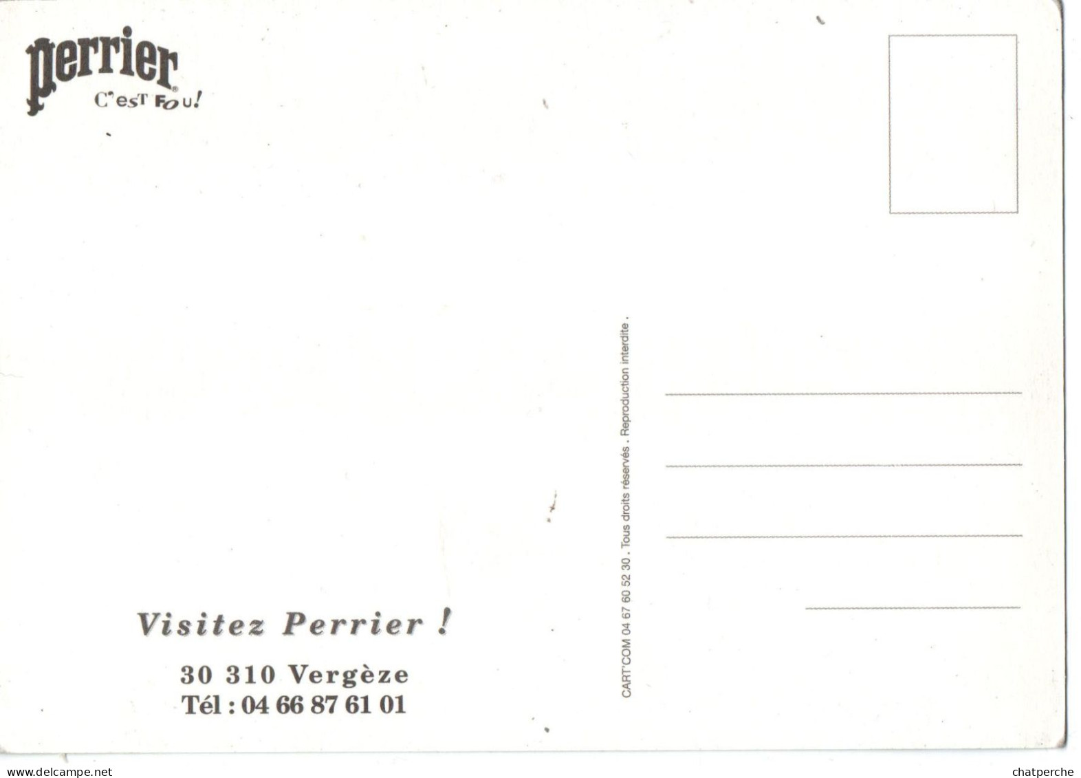 PUBLICITE BOISSON PERRIER EDIT. CART'COM - Werbepostkarten