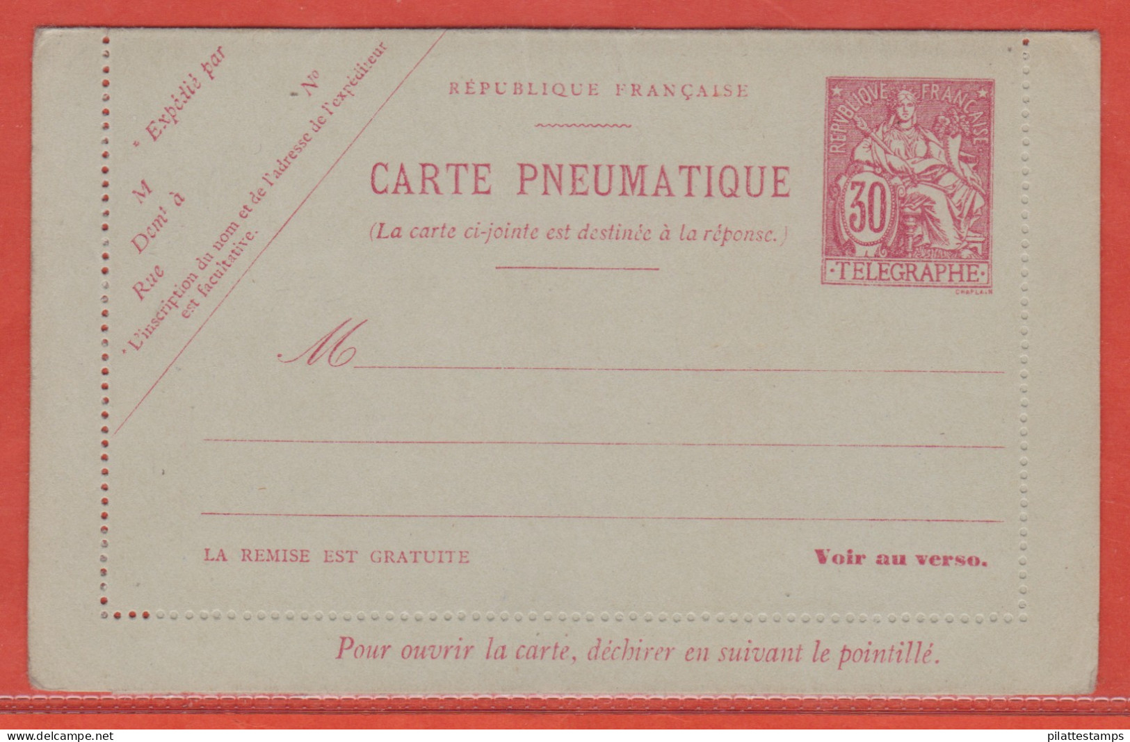 France Entier Postal 2597 CLPPRP Type Chaplain - Autres & Non Classés