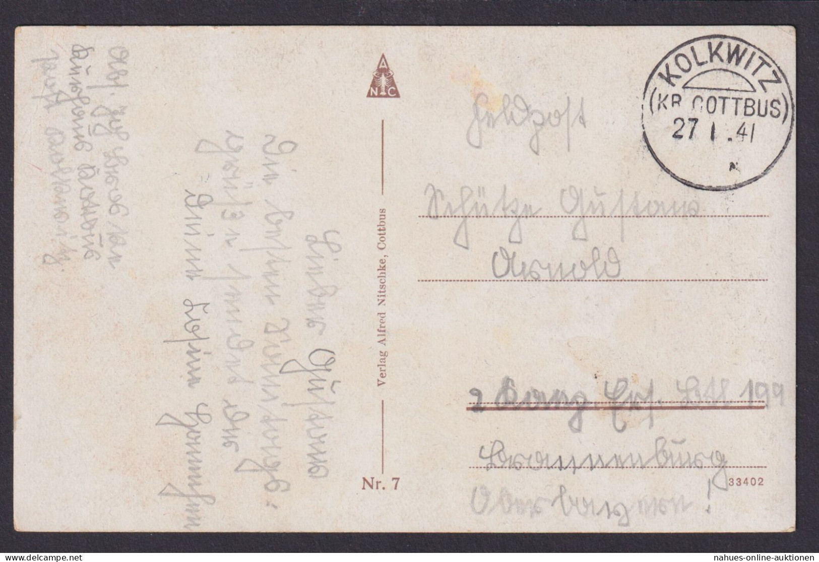 Kolkwitz Kr. Cottbus Brandenburg Deutsches Reich Feldpost Ansichtskarte - Briefe U. Dokumente
