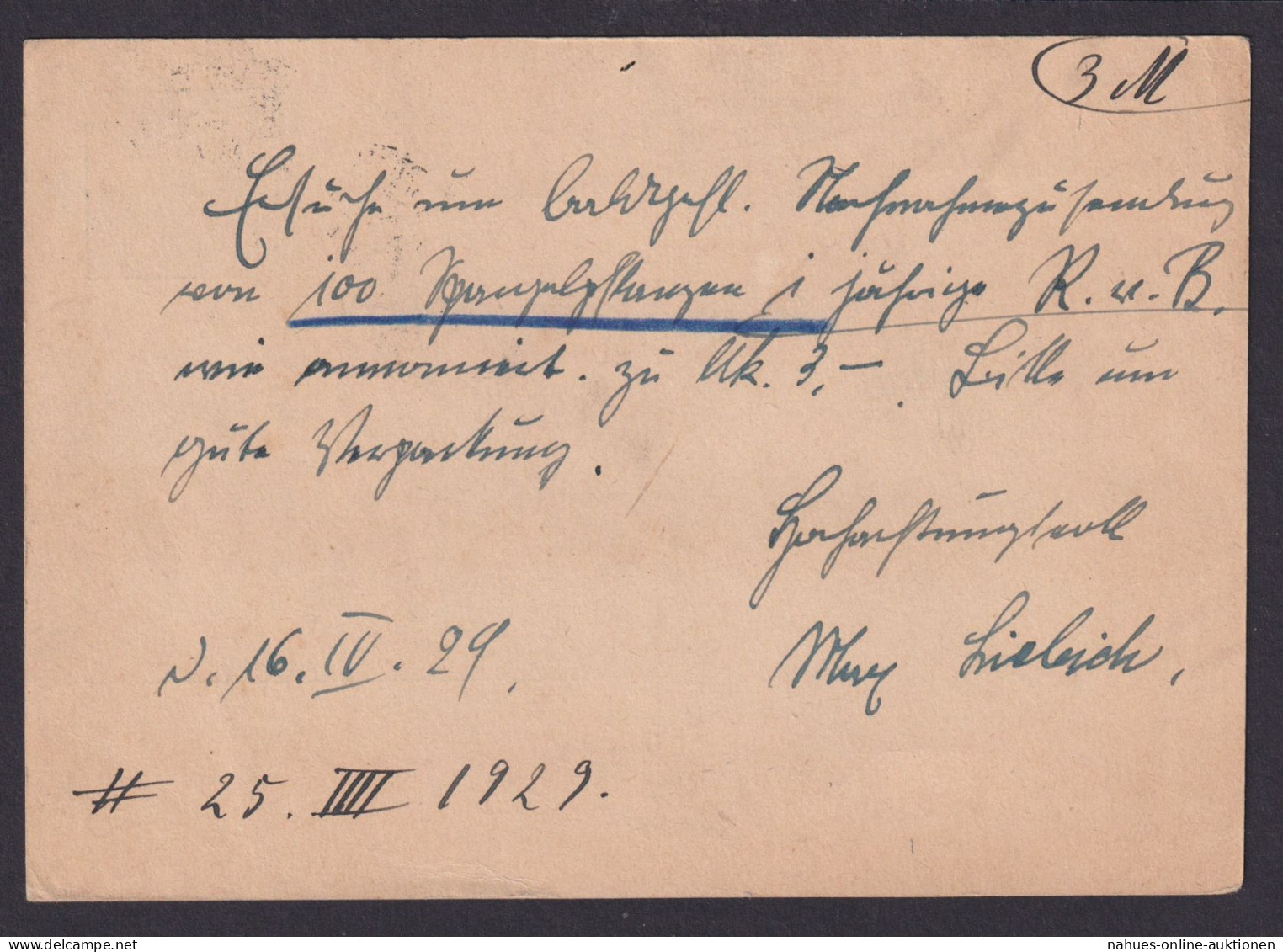 Neu Petrershain Brandenburg Deutsches Reich Ganzsache N. Lüneburg - Lettres & Documents