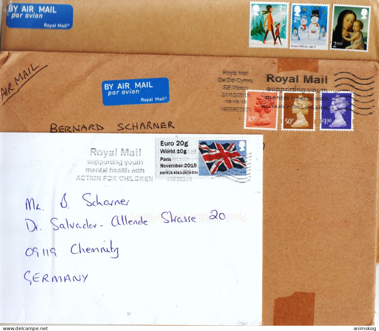 Großbritannien, 3 Briefe, Gelaufen / Great Britain, 3 Covers, Used - Brieven En Documenten