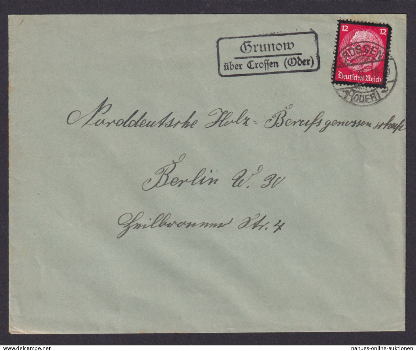 Krunow über Crossen Oder Brandenburg Deutsches Reich Brief Landposstempel - Briefe U. Dokumente