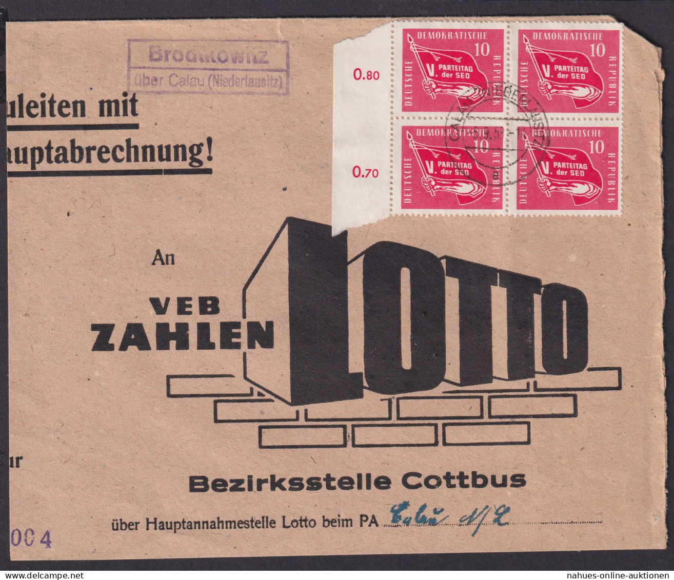 Brodtkowitz über Calau Niederlausitz Brandenburg DDR Brief Landpoststempel - Cartas & Documentos