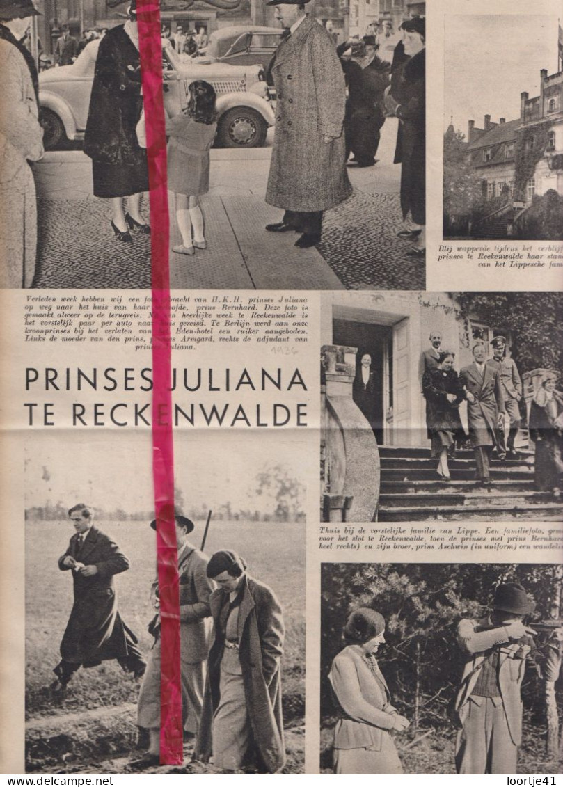 Prinses Juliana Te Reckenwalde - Orig. Knipsel Coupure Tijdschrift Magazine - 1936 - Ohne Zuordnung