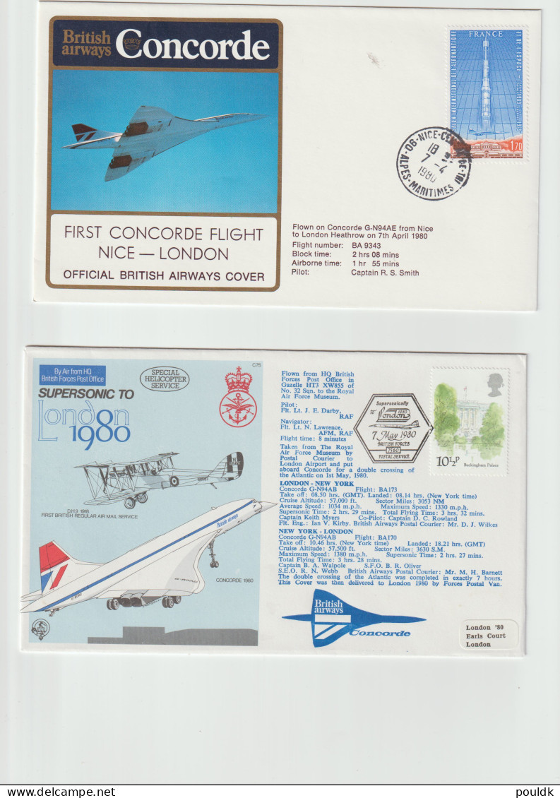 10 Concorde Covers, First Flights And Other Cover With Concorde Theme. Postal Weight Approx 120 Gramms. Please - Concorde