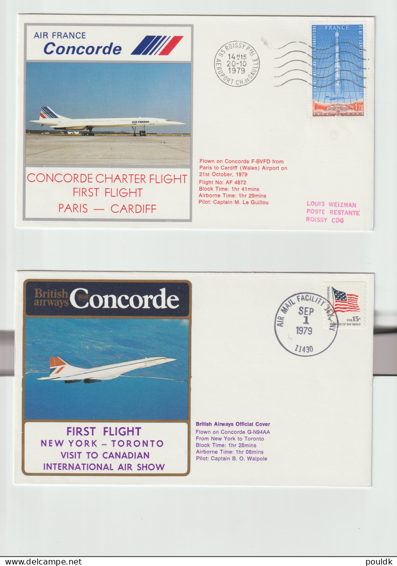 10 Concorde Covers, First Flights And Other Cover With Concorde Theme. Postal Weight Approx 120 Gramms. Please - Concorde