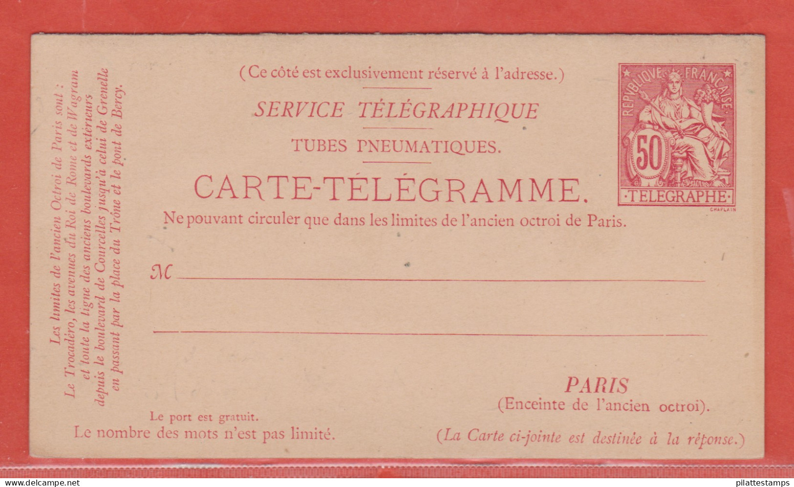 France Entier Postal 2519 CPRP Type Chaplain - Altri & Non Classificati