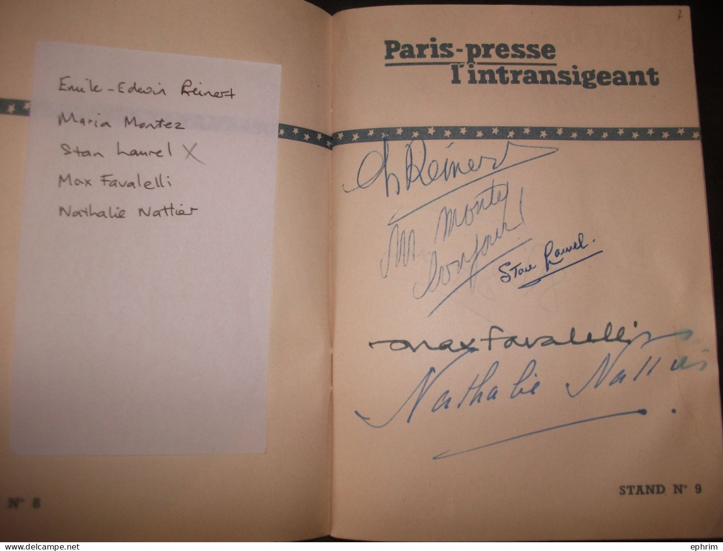 La Kermesse Aux Etoiles 1950 Carnet D'Autographes Autographe Acteur Stan Laurel Serge Reggiani Lucy May Veronica Bell... - Other & Unclassified