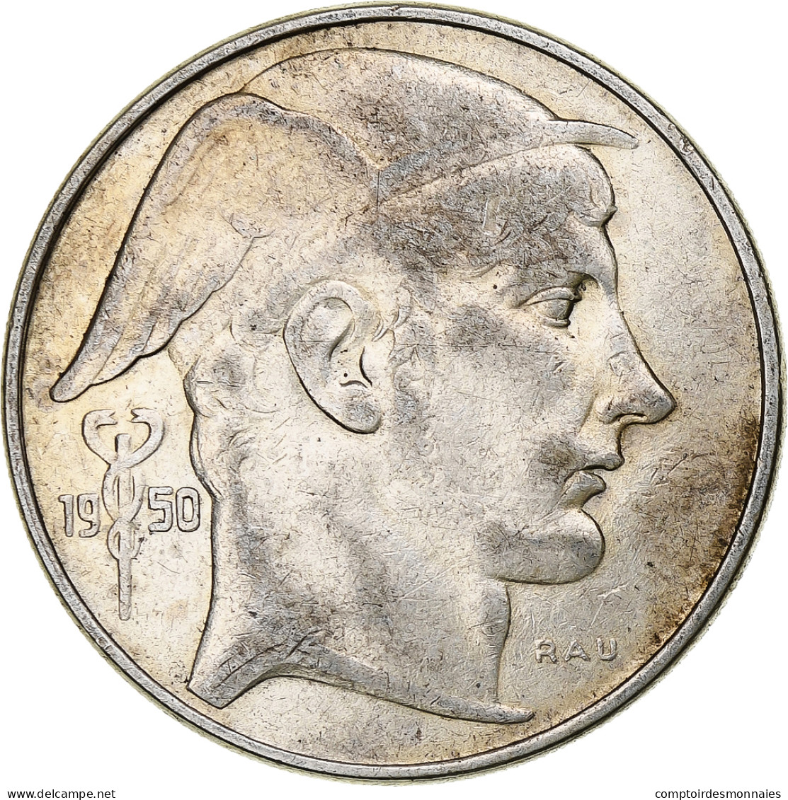 Belgique, Régence Prince Charles, 50 Frank, Mercure, 1950, Bruxelles, Argent - 50 Franc