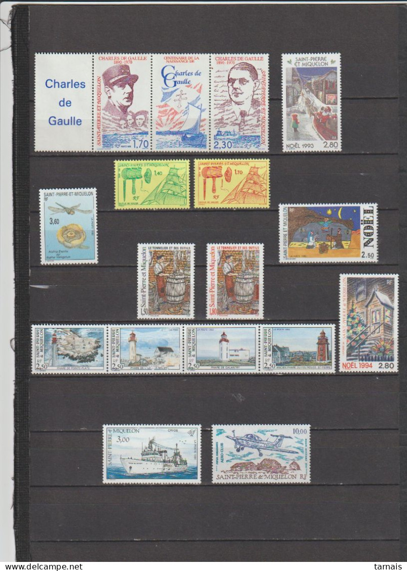 Saint Pierre Et Miquelon Lot De 16 Timbres Différents Neufs ** (lot 180) - Lots & Serien