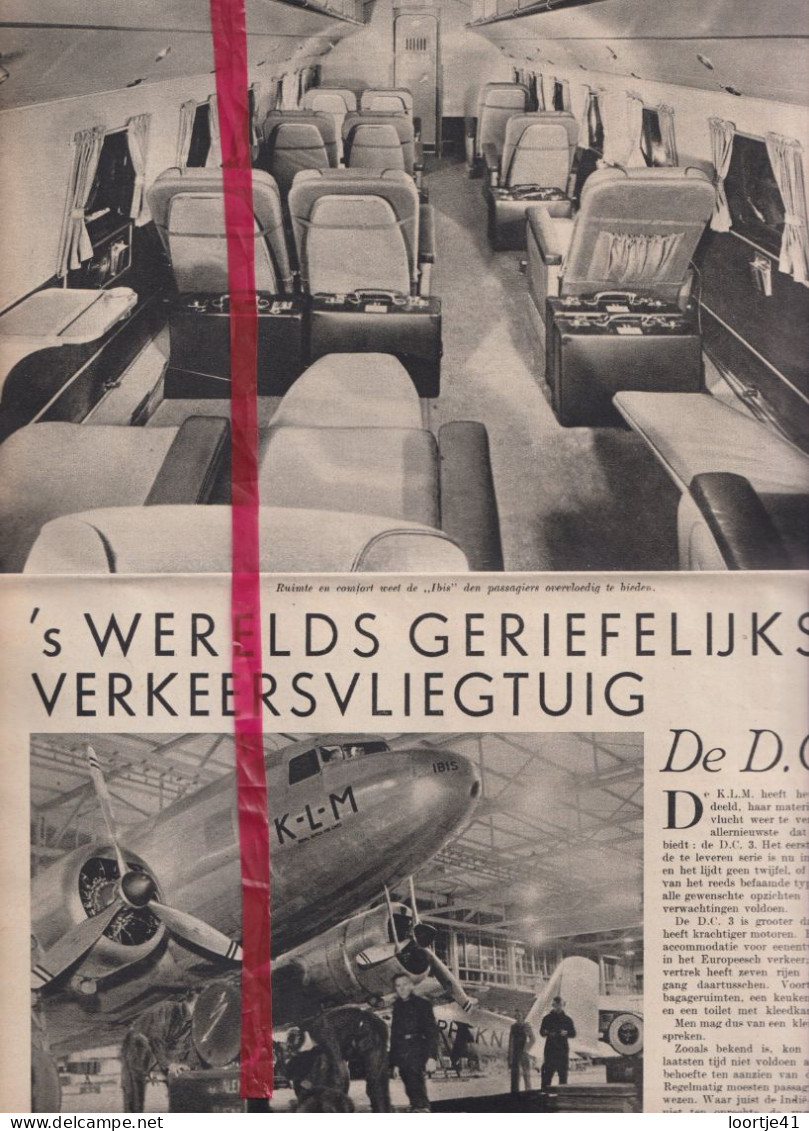 Artikel - Vliegtuig DC 3 - Orig. Knipsel Coupure Tijdschrift Magazine - 1937 - Ohne Zuordnung