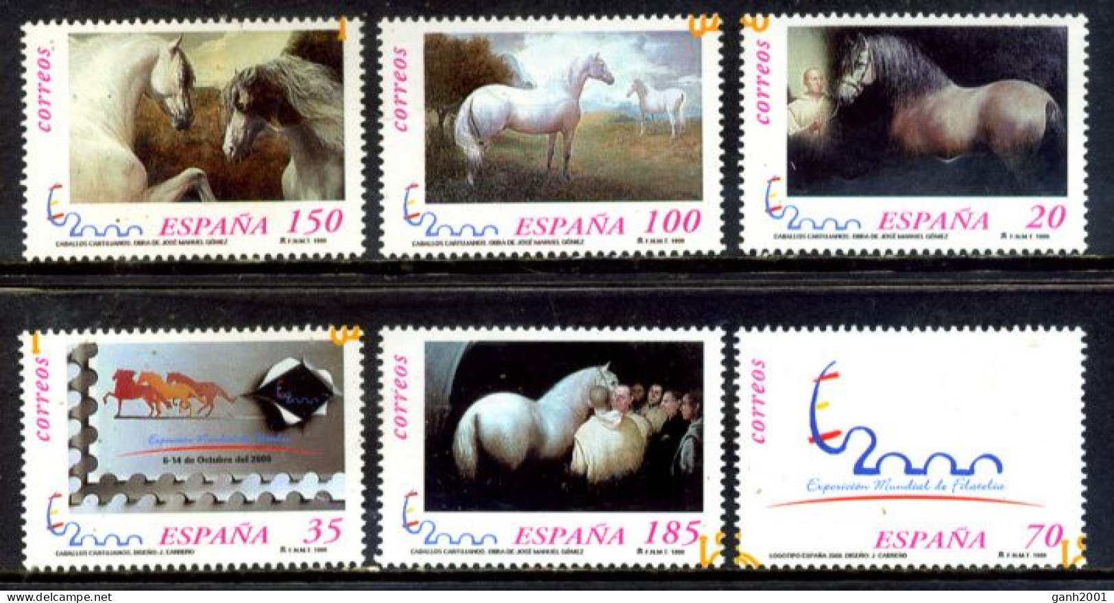 Spain 1999 España / Mammals Horses MNH Caballos Säugetiere Chevaux / Hb19  34-6 - Paarden