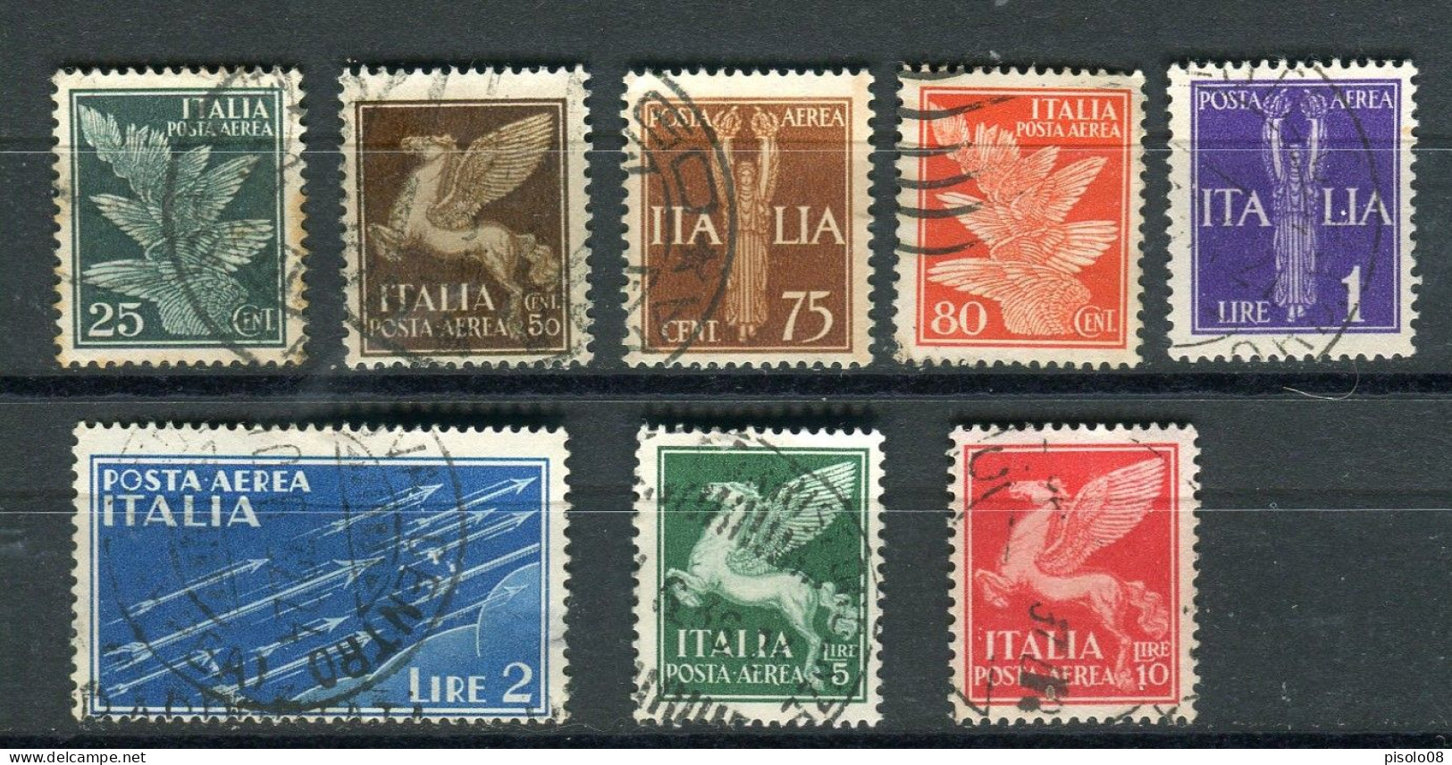 REGNO 1930 POSTA AEREA SOGGETTI ALLEGORICI USATI - Correo Aéreo