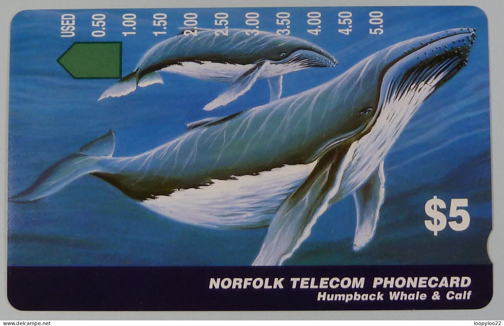 NORFOLK ISLAND - Humpback Whale & Calf - $5 - Mint - Ile Norfolk