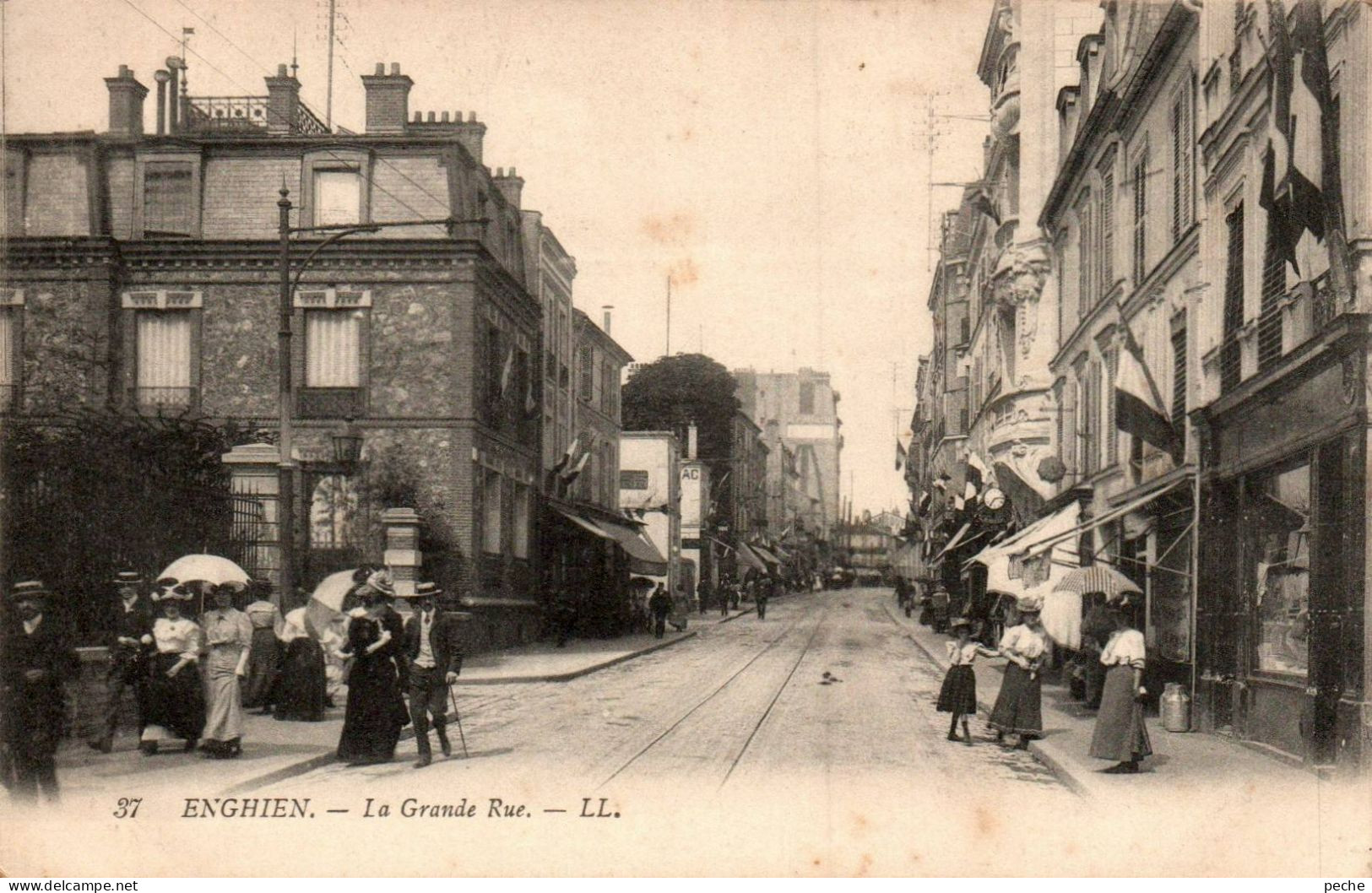 N°1377 W -cpa Enghien -la Grande Rue- - Enghien Les Bains