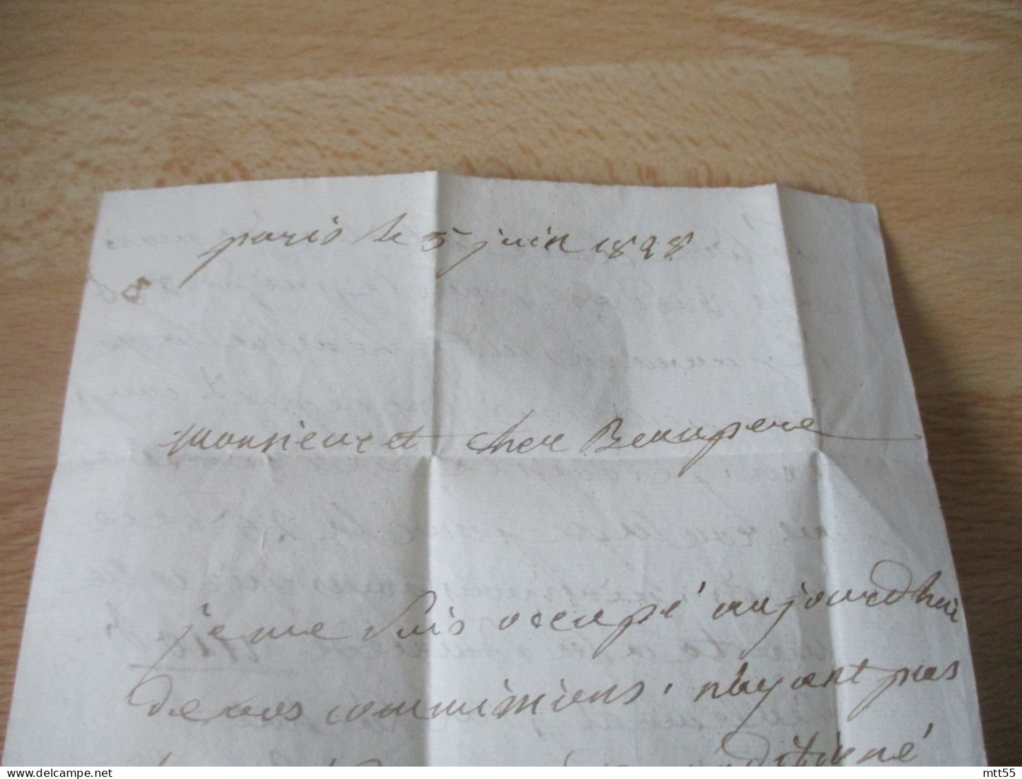 LETTRE PETIT TIMBRE A DATE BLEU DE PARIS LETTRE TAXEE 6 POUR VITEAUX - 1801-1848: Precursors XIX