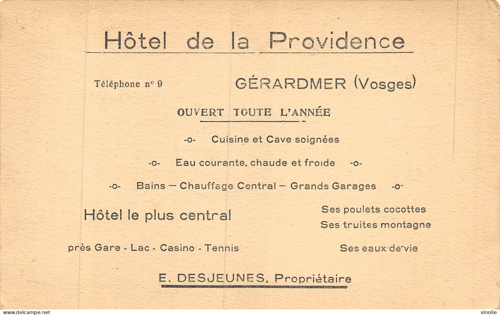 24-5471 : GERARDMER. HOTEL DE LA PROVIDENCE - Gerardmer