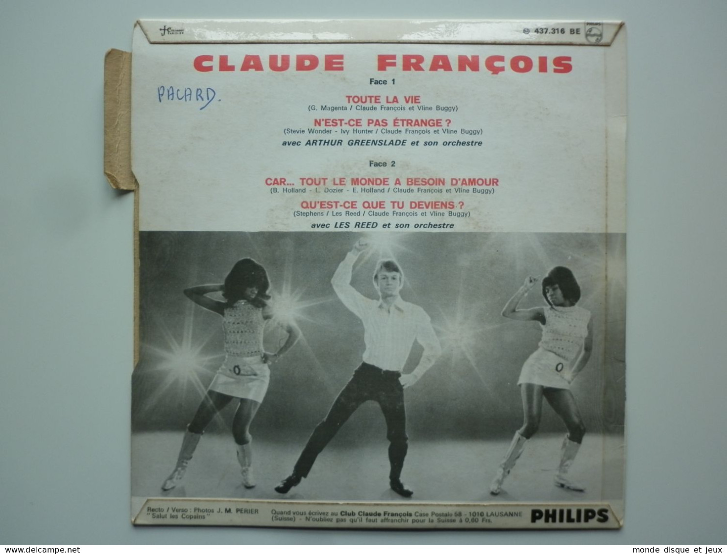 Claude François 45Tours EP Vinyle Toute La Vie - 45 T - Maxi-Single