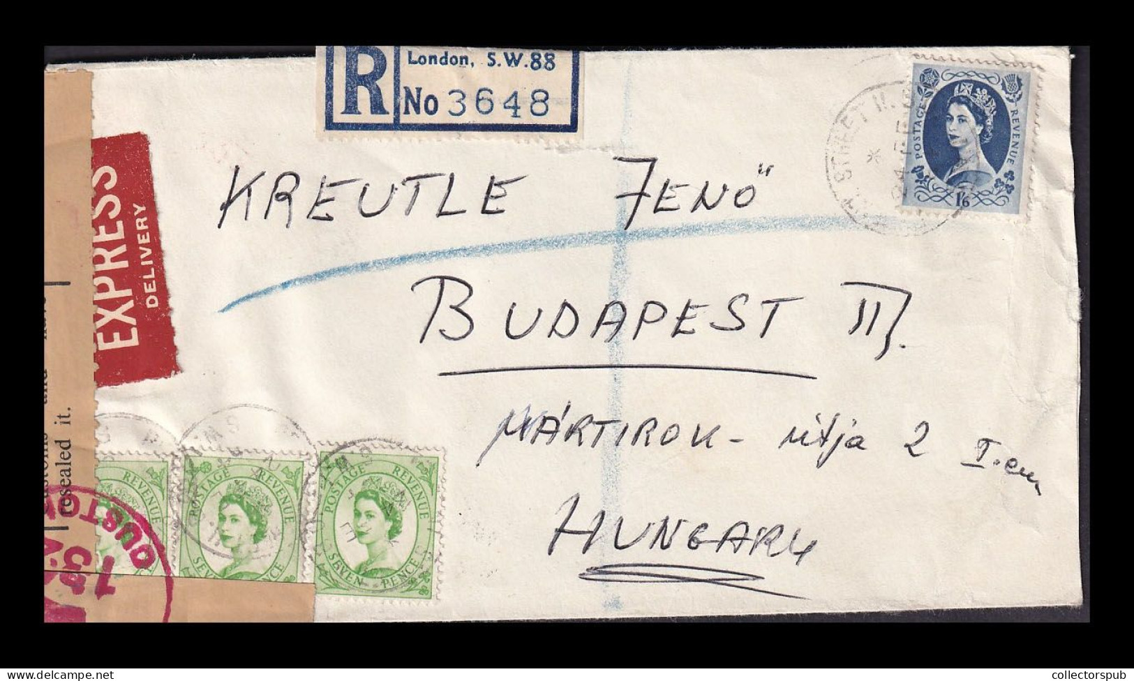 ENGLAND 1954. Nice Registered Cover To Hungary - Brieven En Documenten