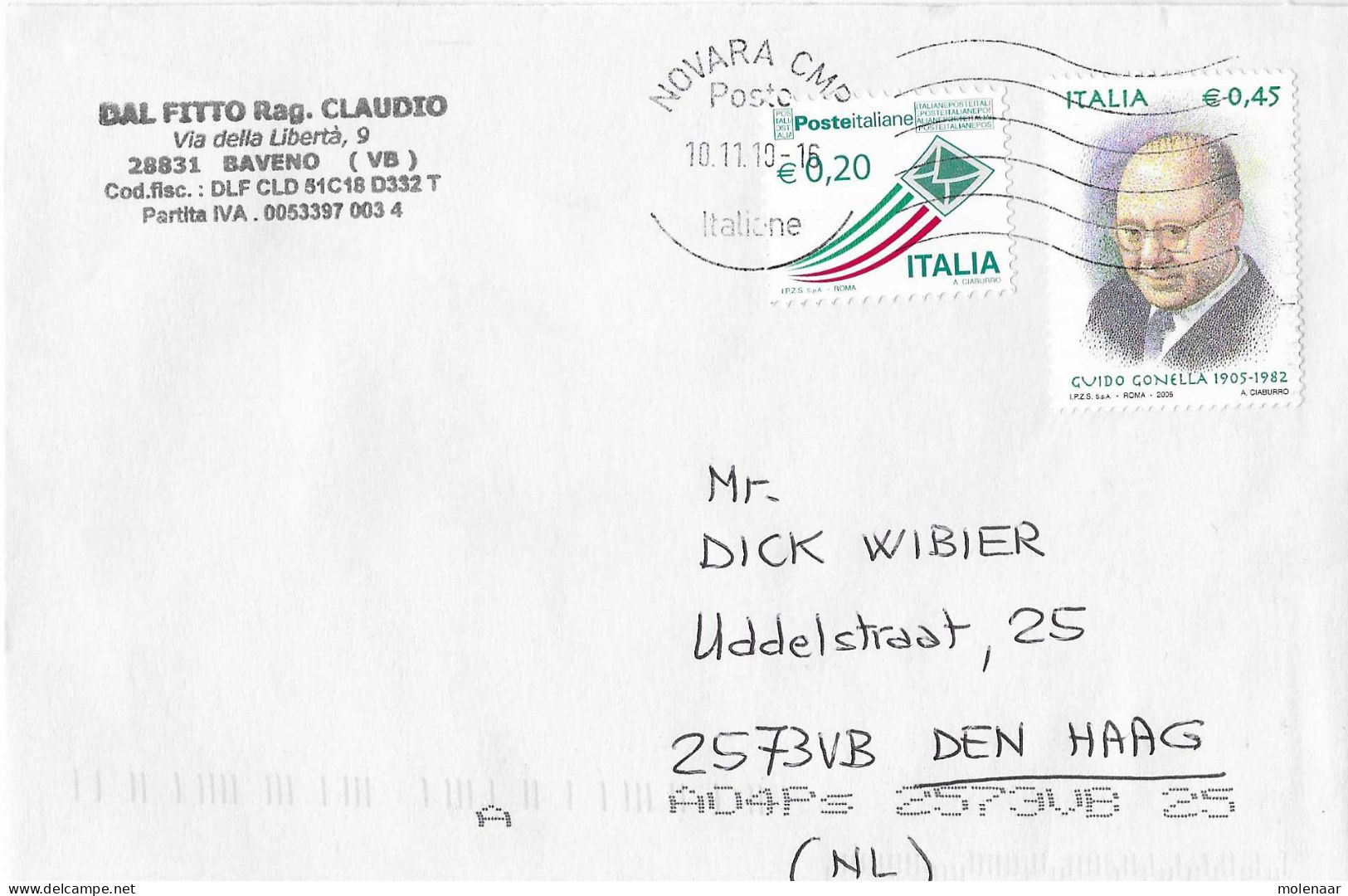 Postzegels > Europa > Italië > 1946-.. Republiek > 2001-10: Brief Met 2 Postzegels (17046) - 2001-10: Poststempel