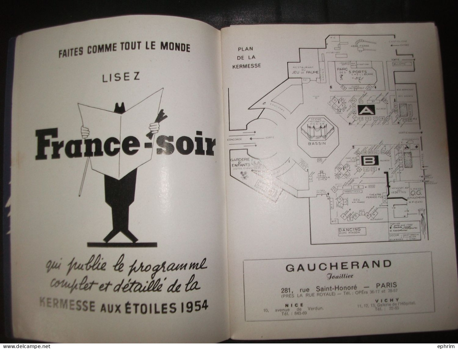 La Kermesse Aux Etoiles 1954 Carnet D'Autographes Autographe Vedette Acteur Paul Meurisse Michel Galabru Micheline Dax.. - Other & Unclassified