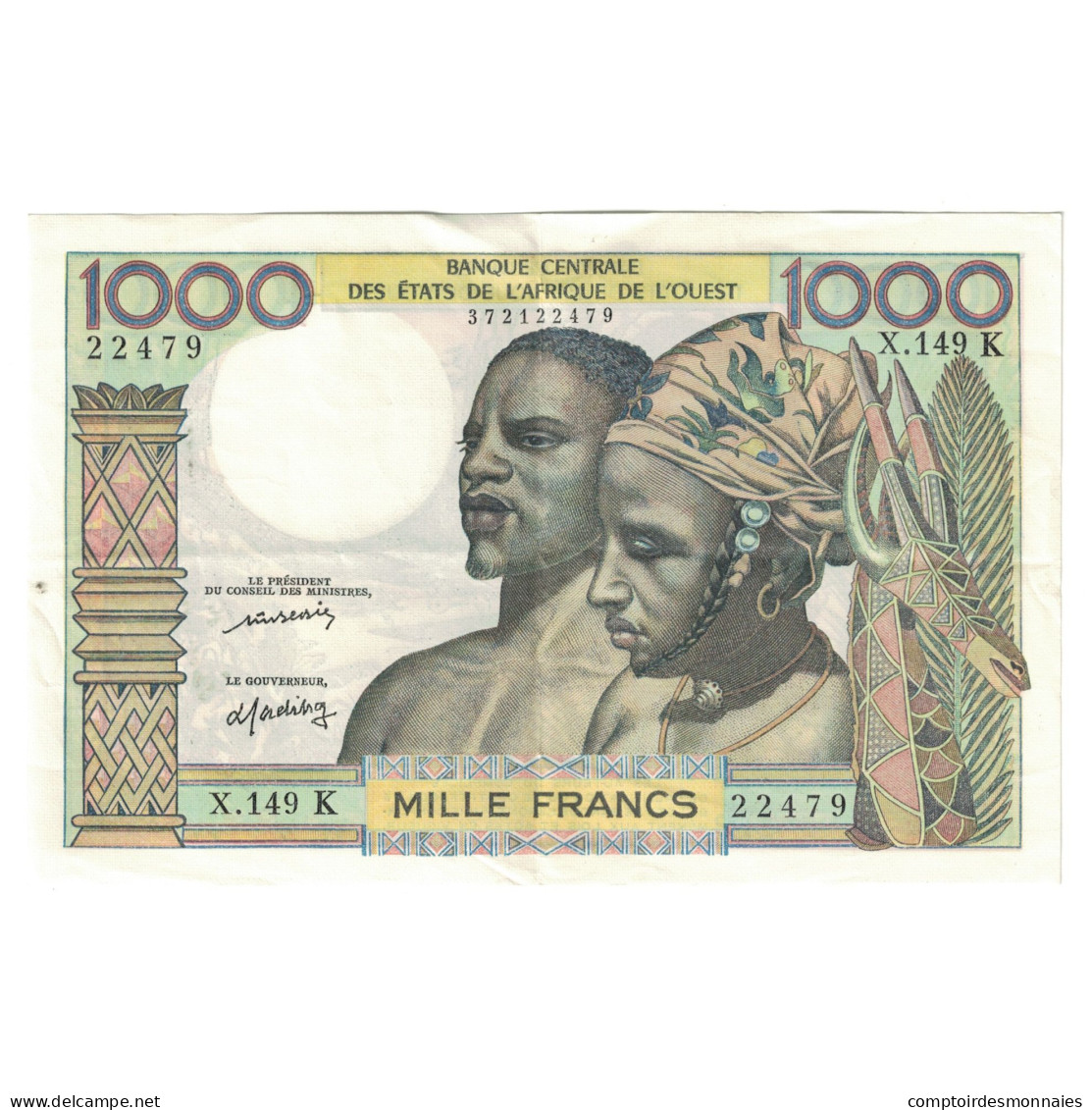 Billet, Communauté économique Des États De L'Afrique De L'Ouest, 1000 Francs - Autres - Afrique