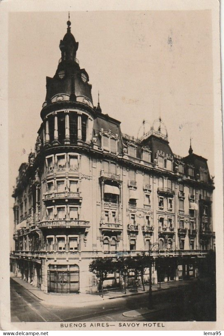 ARGENTINA POSTCARD BUENOS AIRES DETTAGLI SAVOY HOTEL FORMATO PICCOLO VIAGGIATA - Argentine