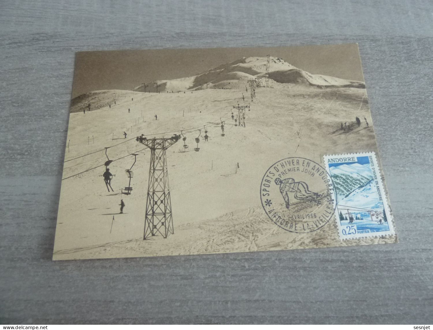 Andorre-la-Vieille - Sports D'Hiver - Carte Philatélique Premier Jour D'Emission - Année 1966 - - Skiing