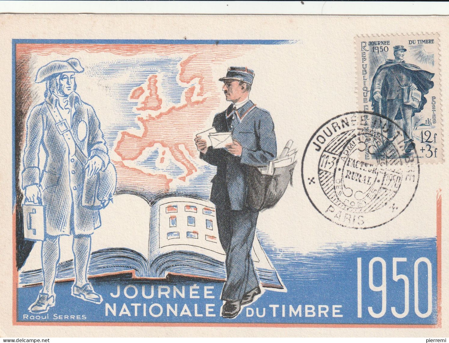 Journee Nationale Du Timbre 1950 - Correos & Carteros