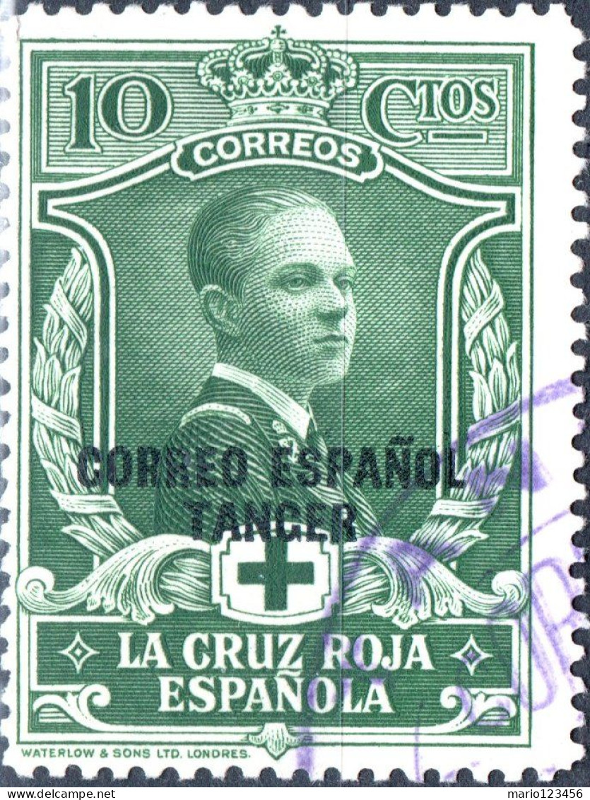 MAROCCO SPAGNOLO, SPANISH MOROCCO, TANGERI, TANGIER, CROCE ROSSA, RED CROSS, 1926, USATI Scott:ES-MA LB4, Yt:ES-MA 108 - Maroc Espagnol