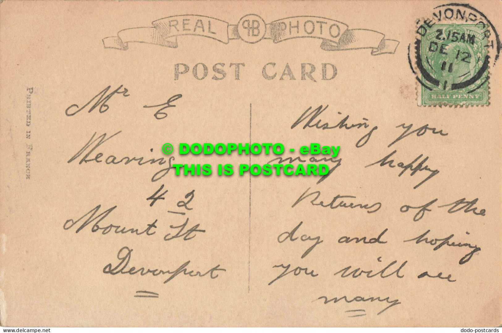 R559640 Birthday Greetings. Real B. P. Photos. 1911 - Monde