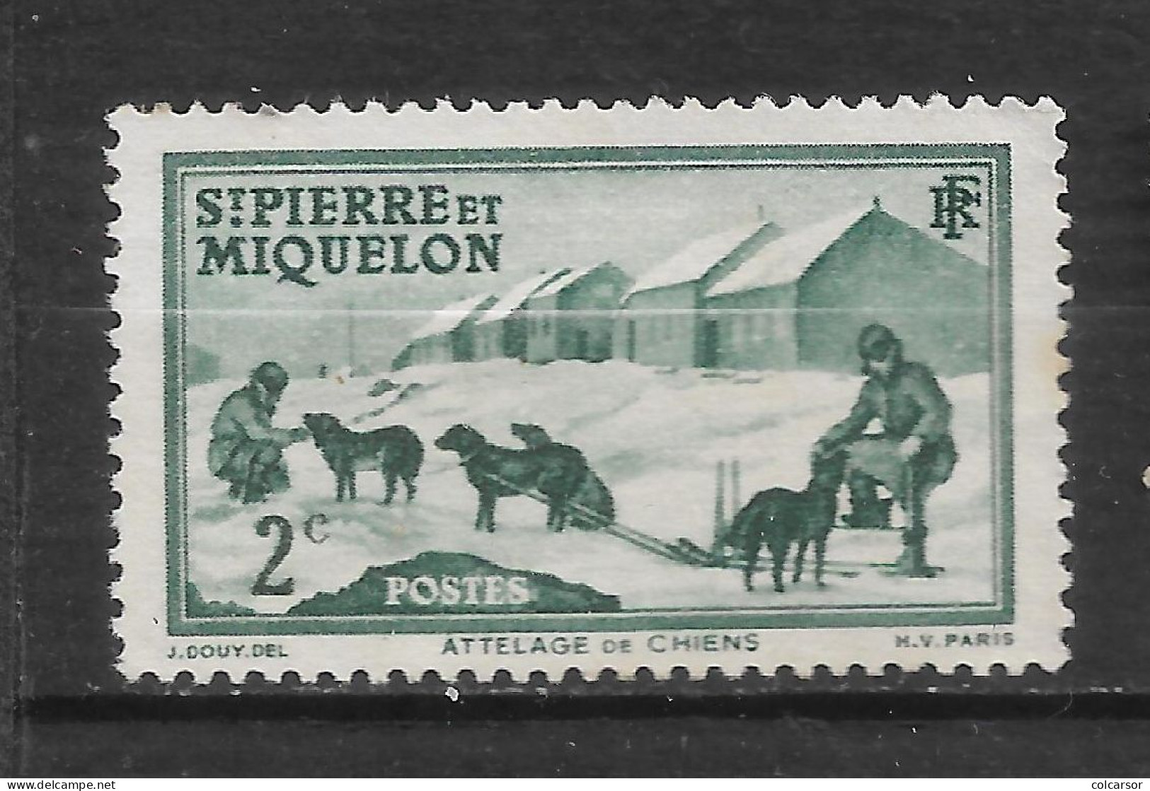 SAINT PIERRE ET MIQUELON N°167 "   ATTELAGE DE CHIENS " - Unused Stamps