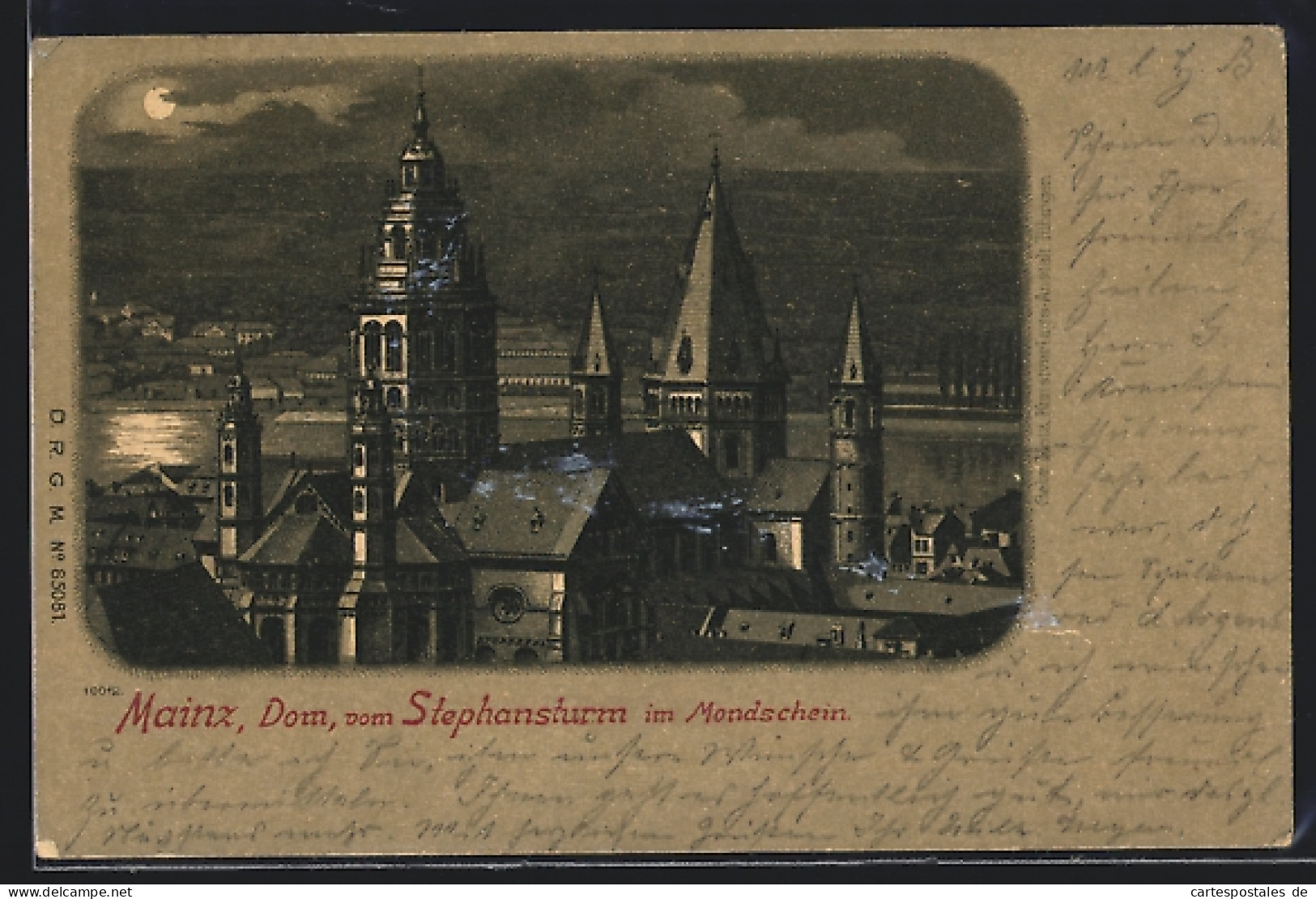 Mondschein-Lithographie Mainz, Dom Vom Stephansturm  - Mainz