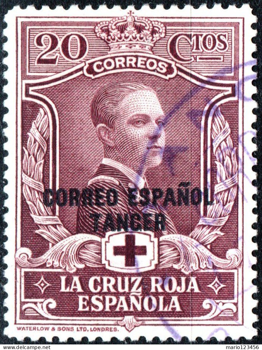 MAROCCO SPAGNOLO, SPANISH MOROCCO, TANGERI, TANGIER, CROCE ROSSA, RED CROSS, 1926, USATI Scott:ES-MA LB6, Yt:ES-MA 110 - Marocco Spagnolo