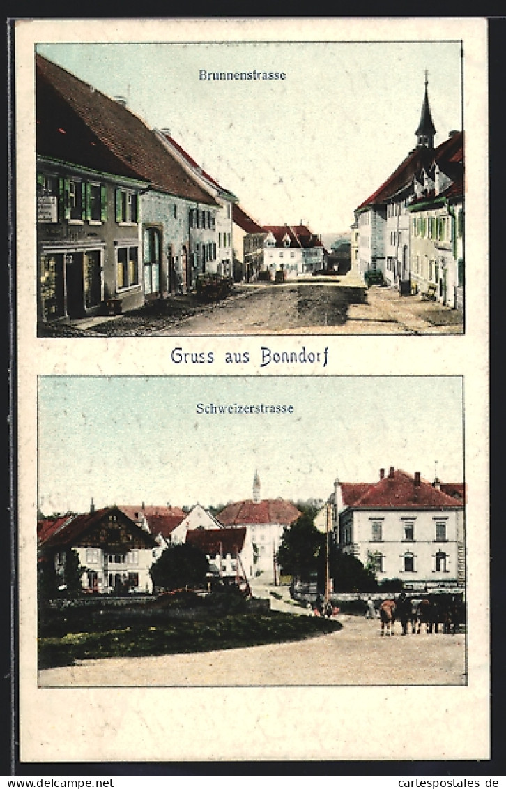 AK Bonndorf / Baden, Brunnenstrasse, Partie An Der Schweizerstrasse  - Bonndorf