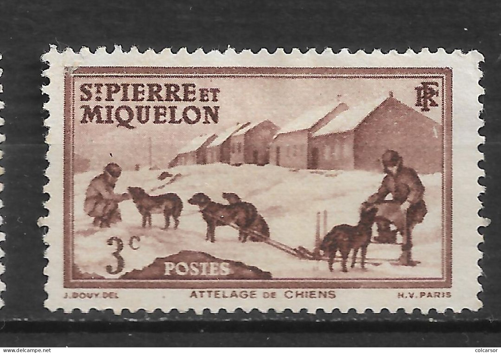 SAINT PIERRE ET MIQUELON N°168   "   ATTELAGE DE CHIENS " - Unused Stamps