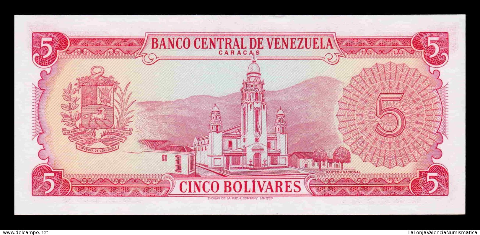 Venezuela 5 Bolívares 1974 Pick 50h Sc Unc - Venezuela