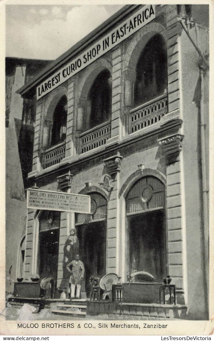 TANZANIE - Moloo Brothers & Co - Silk Merchants - Zanzibar - Vue Panoramique - Animé - Carte Postale Ancienne - Tanzania