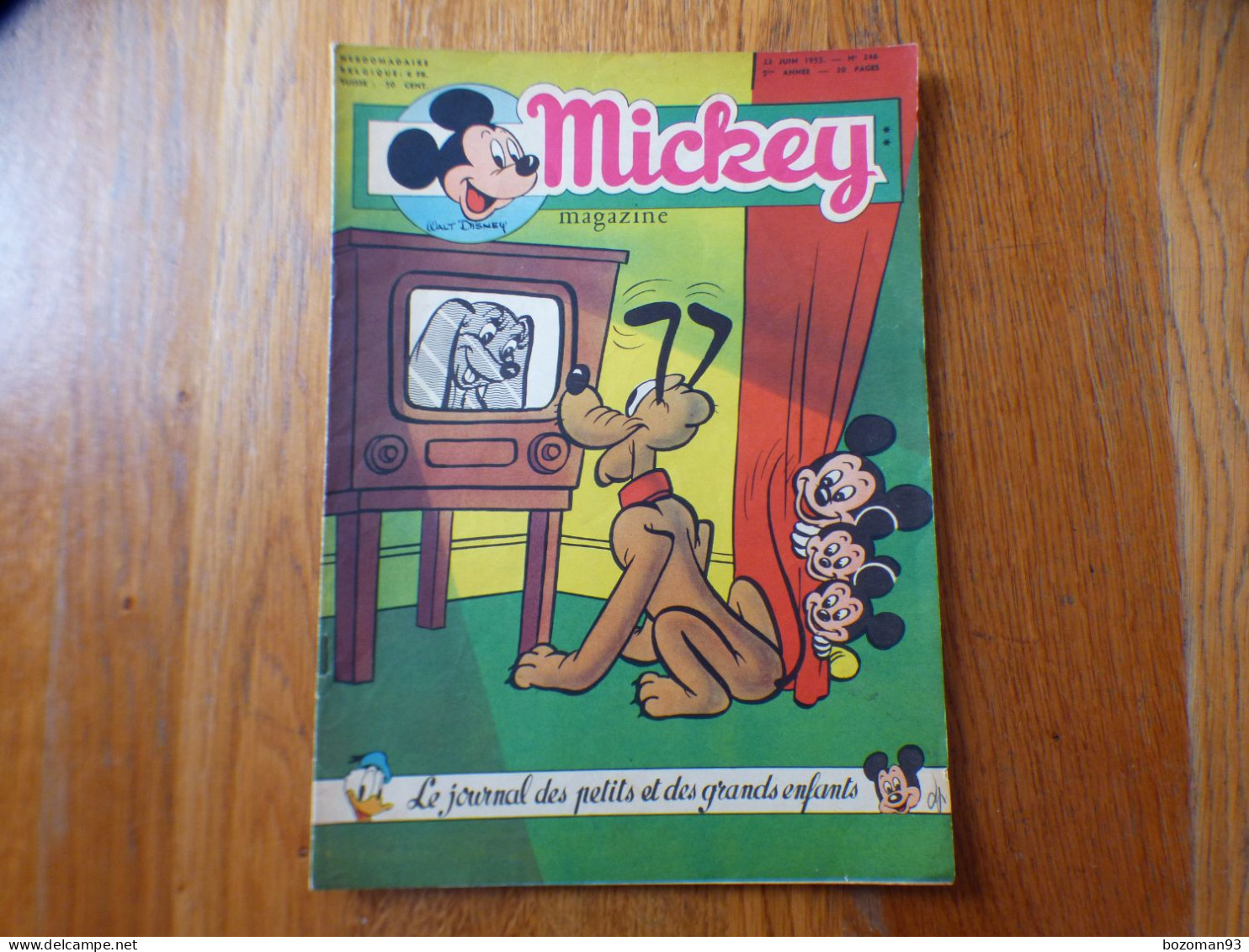 JOURNAL MICKEY BELGE N° 246 Du 23/06/1955 COVER PLUTO - Journal De Mickey