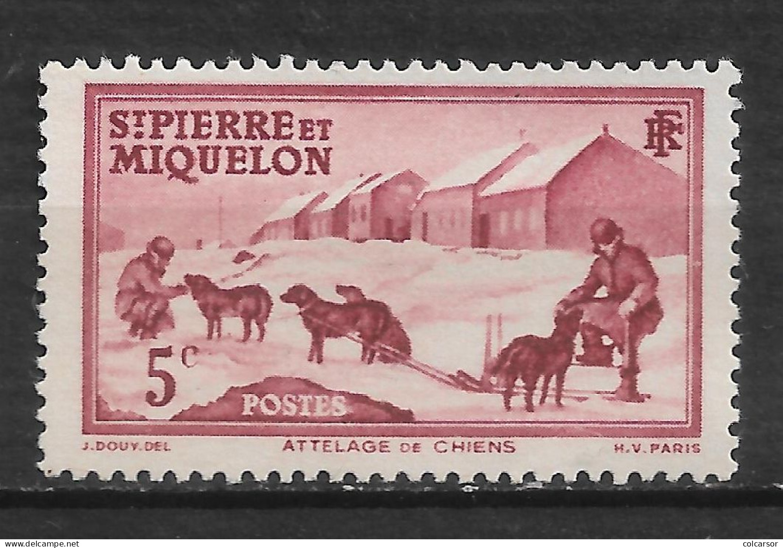 SAINT PIERRE ET MIQUELON N°  170   "   ATTELAGE DE CHIENS " - Unused Stamps
