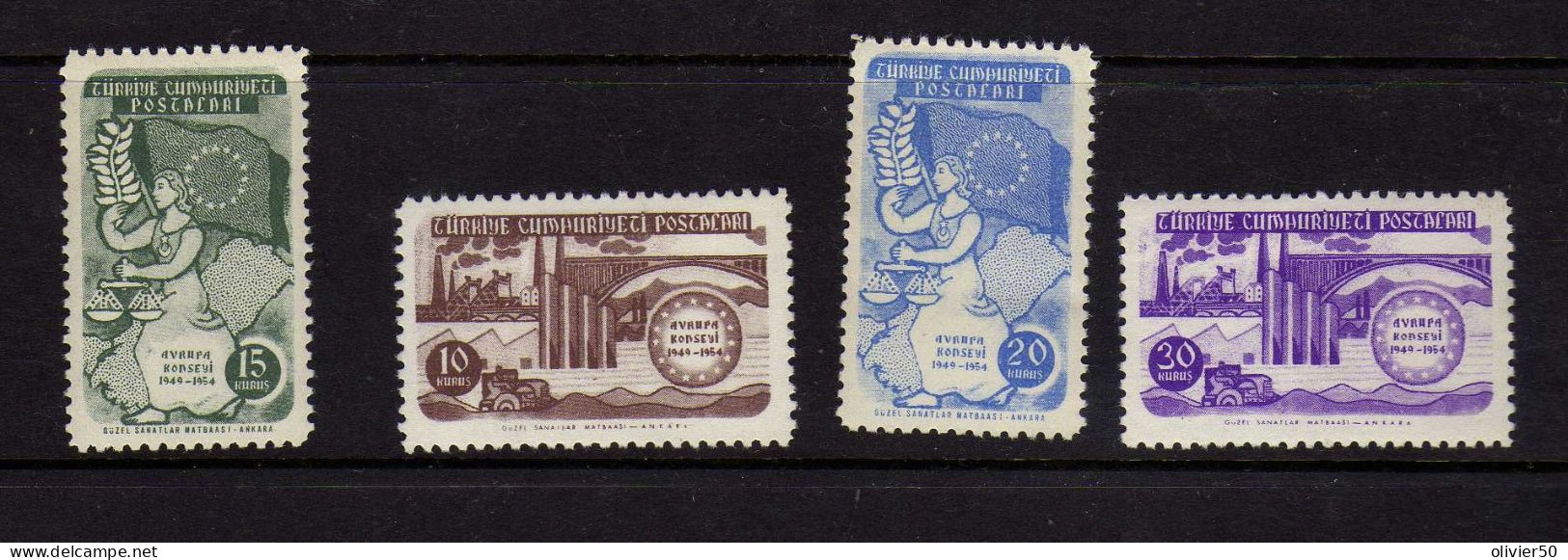 Turquie - 1954 - 5eme Anniversaire Du Conseil De L'Europe - Neufs* - MLH - Unused Stamps