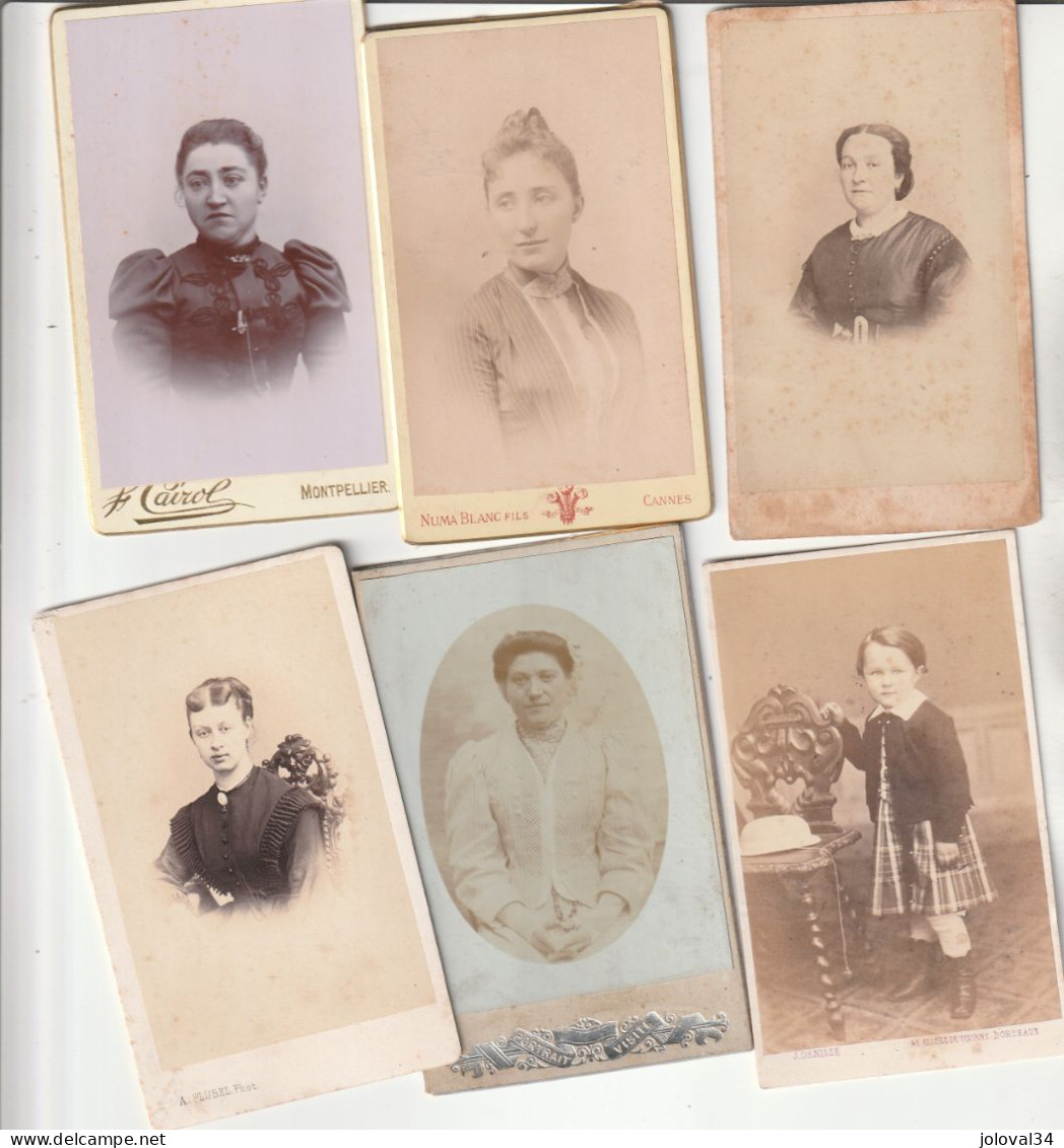 Lot N° 32 - 12 Photos Format CDV Femme Fille - Old (before 1900)