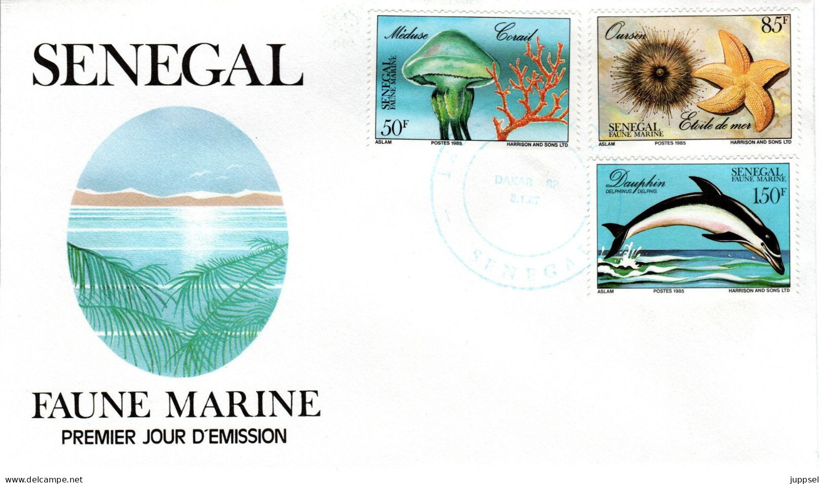 SENEGAL FDC, Sealife   /     Lettre De Première Jour, Faune Marine   1987 - Marine Life