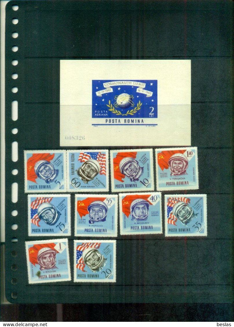 ROUMANIE ASTRONAUTES 10 VAL+ BF  NEUFS A PARTIR DE 3,50 EUROS - Unused Stamps