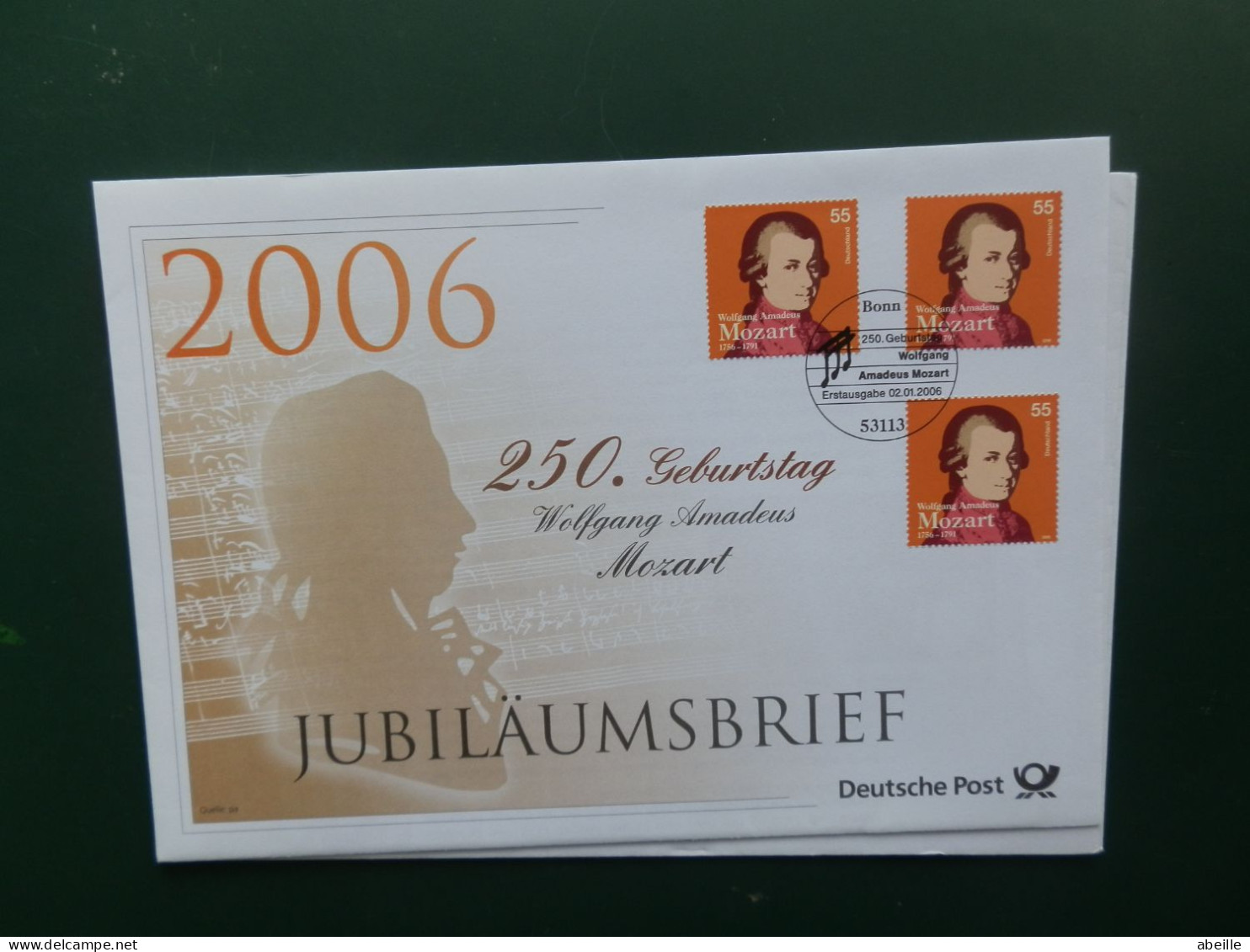 GROOT FORMAAT  LOT68   /FDC  ALLEMAGNE 2006 MOZART - Musik