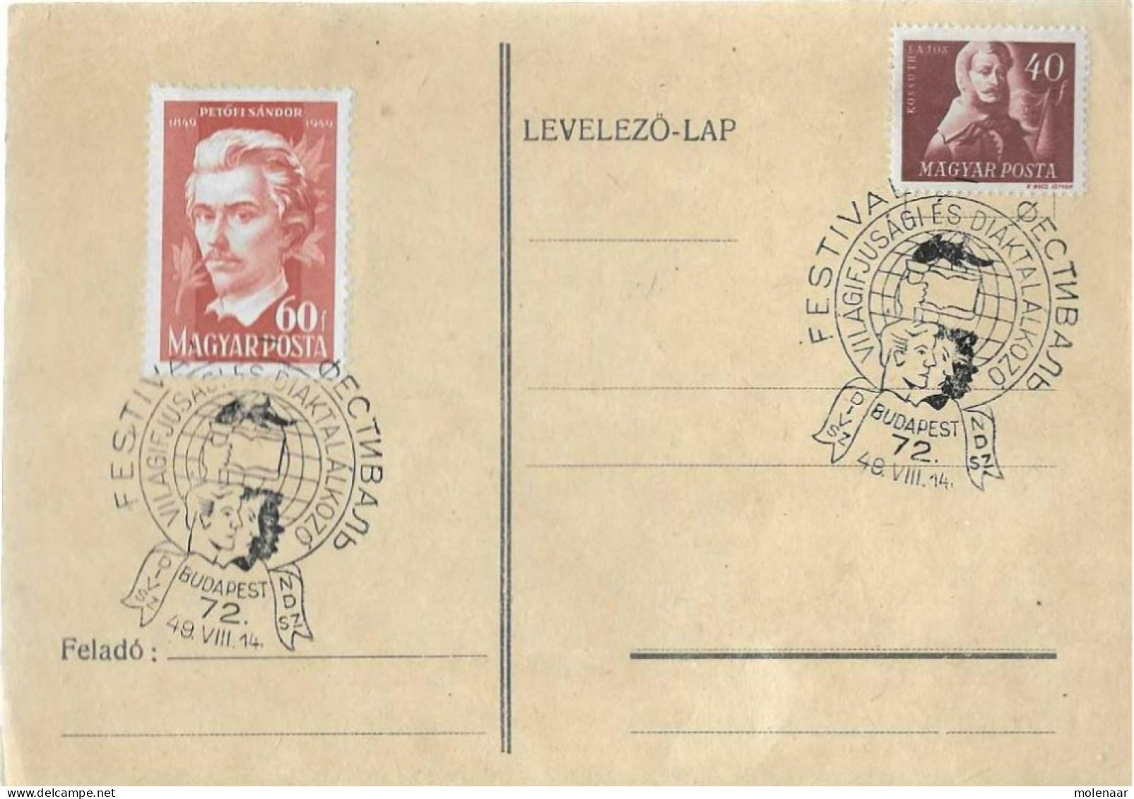 Postzegels > Europa > Hongarije > 1971-80 > Kaart Met 2 Postzegels E Speciaal Stempel (17050) - Storia Postale