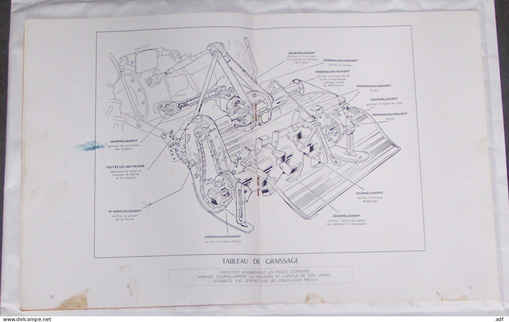 LIVRET MANUEL D'ENTRETIEN ET D'EMPLOI ROTAVATOR MODELE " U ", ATTELAGE TRACTEUR, AGRICULTURE - Traktoren