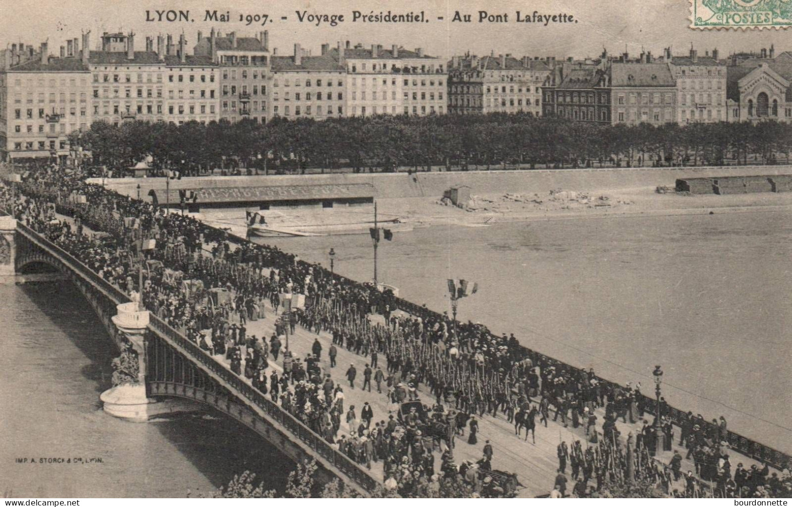 LYON Mai 1907 - Voyage Présidentiel - Au Pont Lafayette - Sonstige & Ohne Zuordnung